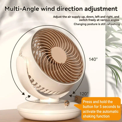 Portable USB Desk Fan with 360° Spin & 3 Speeds
