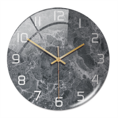 Elegant White Marble Silent Wall Clock