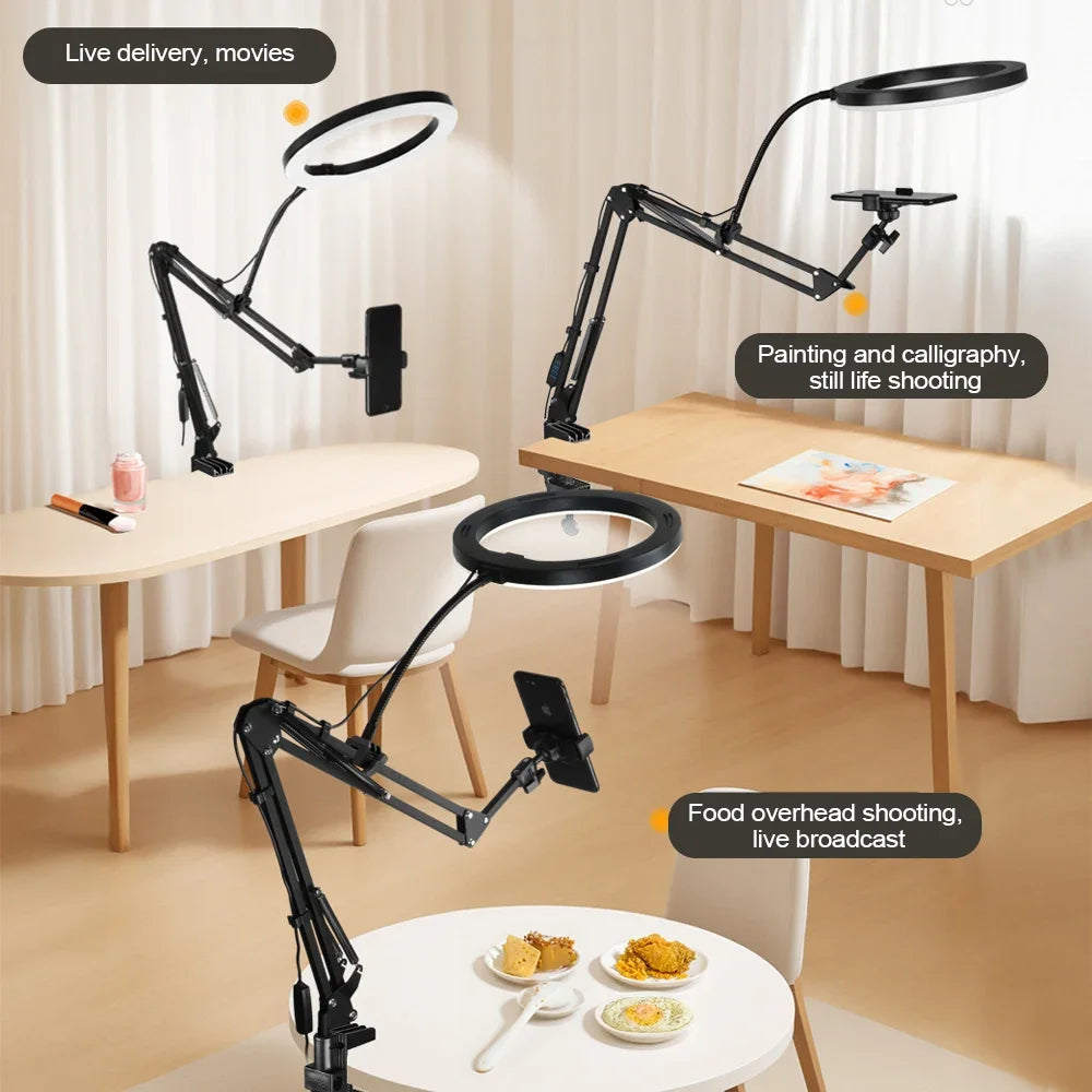 Portable LED Ring Light with Phone Clip