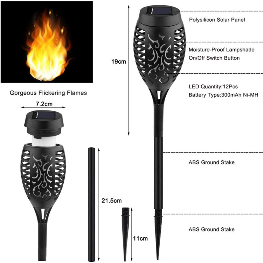 Fesara | Waterproof Solar Powered Flame Light Lamp