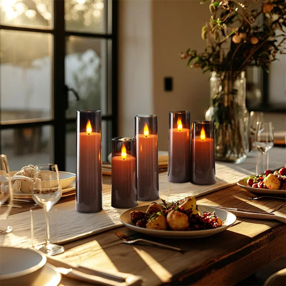 Warm Ambient LED Flicker Candle Set