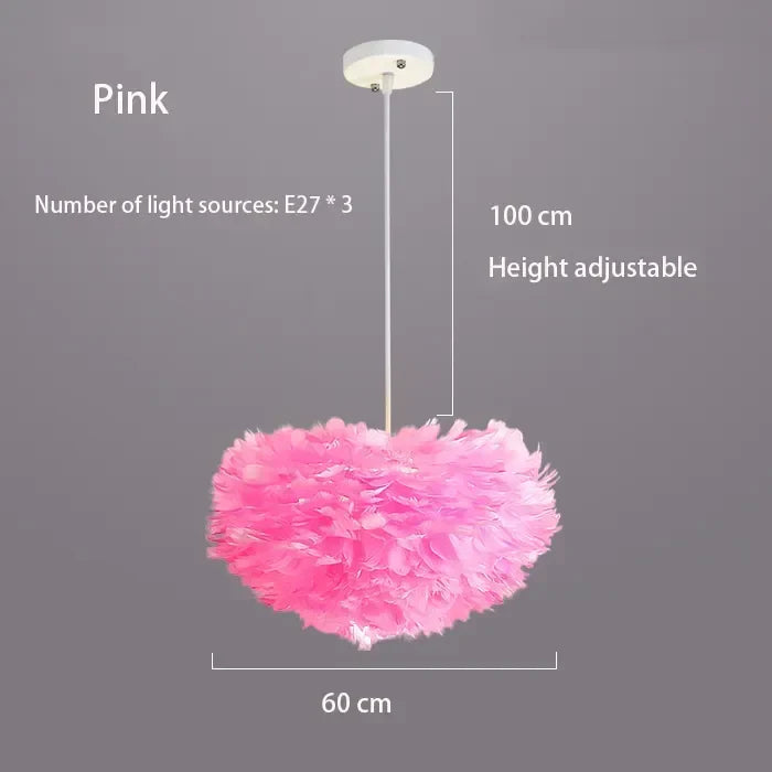 Simple Nordic Feather Drop Lamp with Bright LED