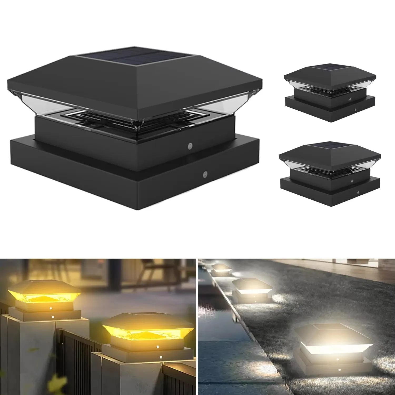 Outdoor Solar Post Lamp Adjustable Waterproof - Fesara