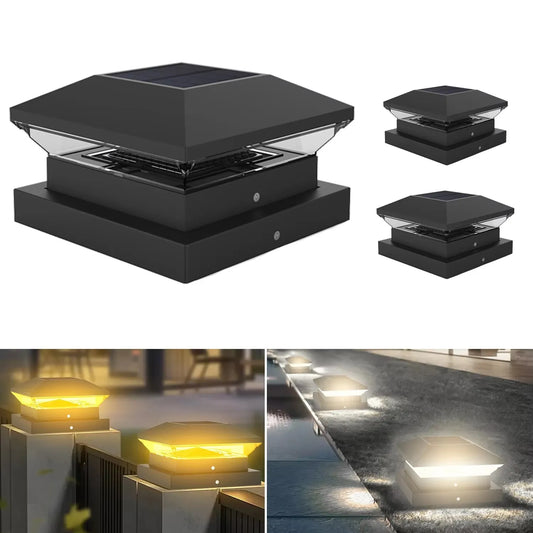 Outdoor Solar Post Lamp Adjustable Waterproof - Fesara