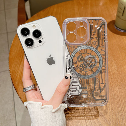 Clear Mechanical Clock Magnetic iPhone Case