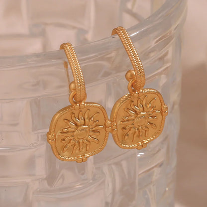Delicate Gold Sun Drop Earrings