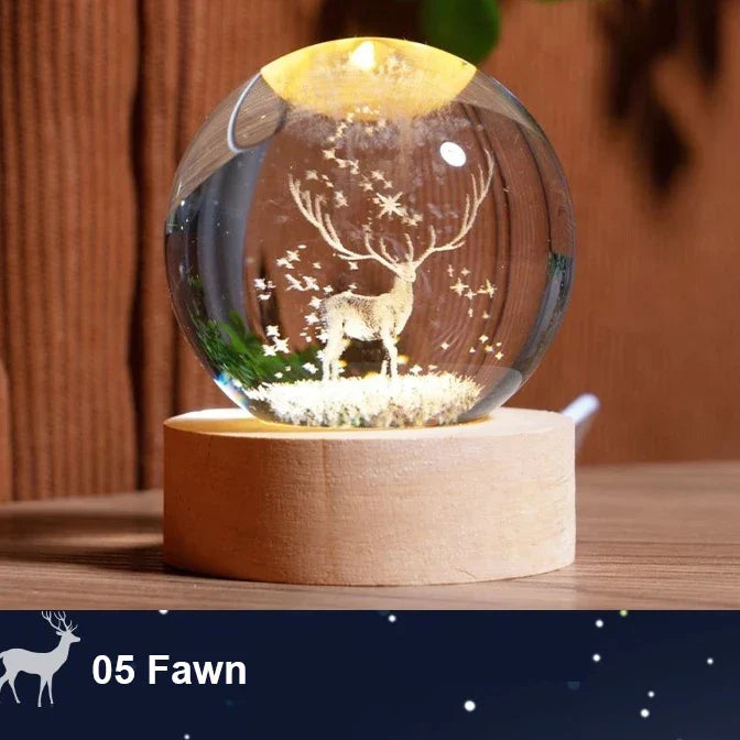 Colorful LED Globe Night Lamp with Starry Sky Design - Fesara