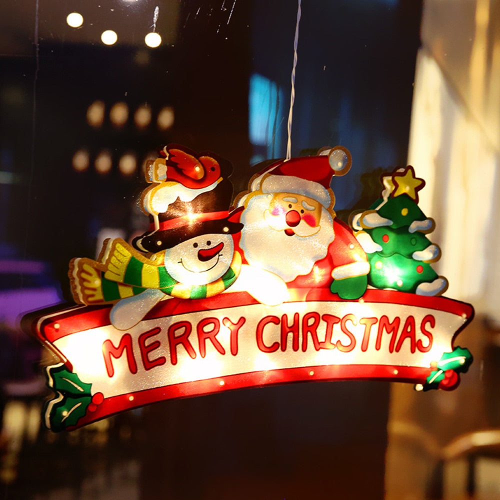 Colorful Christmas Window String Lights