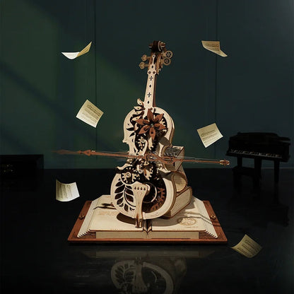 Unique Wooden Cello 3D Puzzle Box