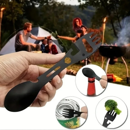 Portable 6-in-1 Stainless Steel Camping Utensil Set