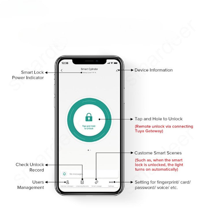 Touchscreen Smart Lock with Wi-Fi Fingerprint Access