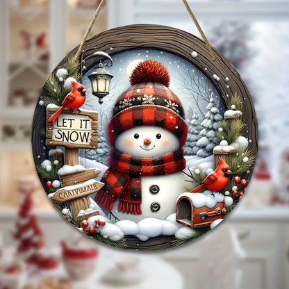 Festive Snowman Christmas Wreath Decoration 20cm