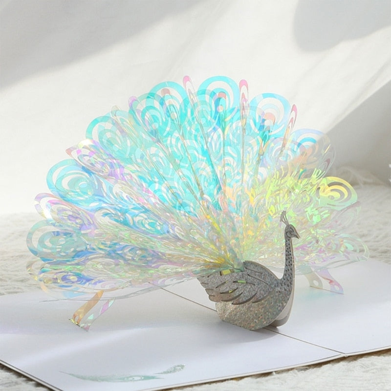 Colorful 3D Peacock Gift Card