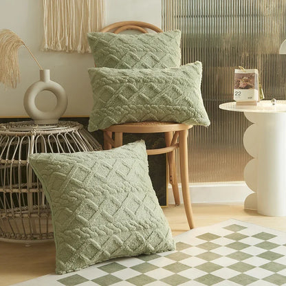 Soft Geometric Pattern Throw Pillow Cover