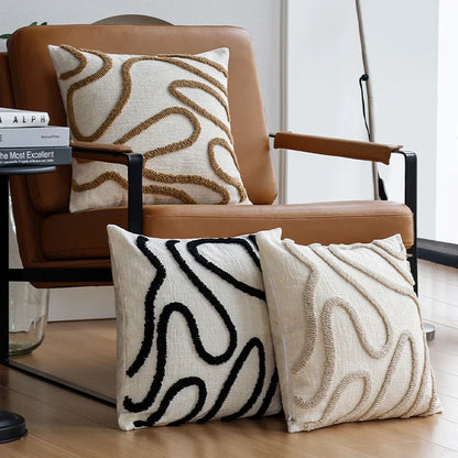Cozy Chenille Pillow with Chic Geometric Pattern