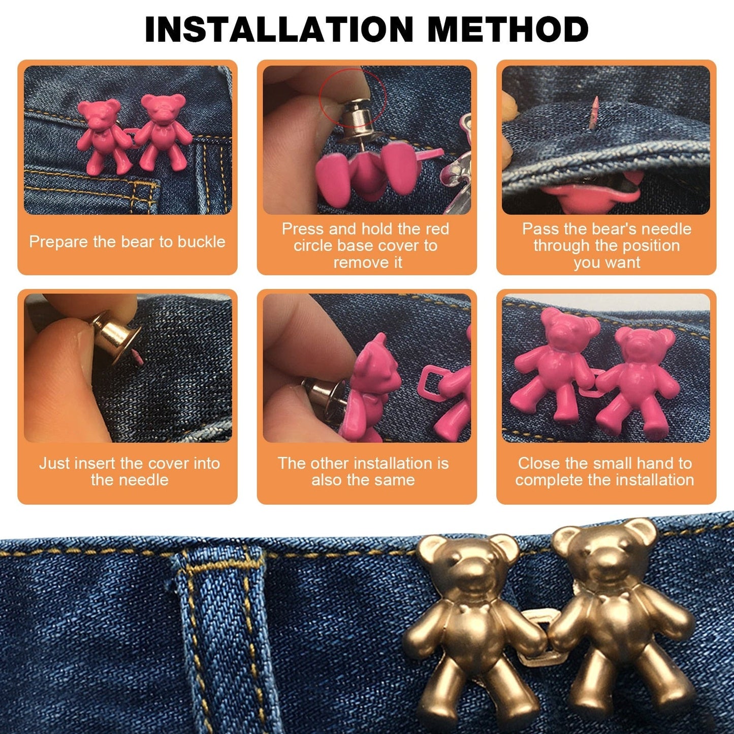 Adjustable Hidden Waist Buckle Belt Clips