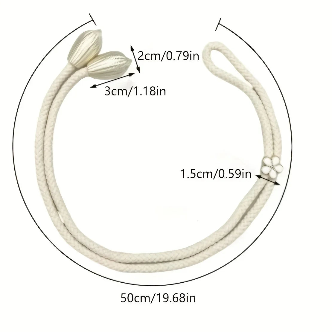 Easy Fit Curtain Tiebacks 2-Pack with Decorative Buckle
