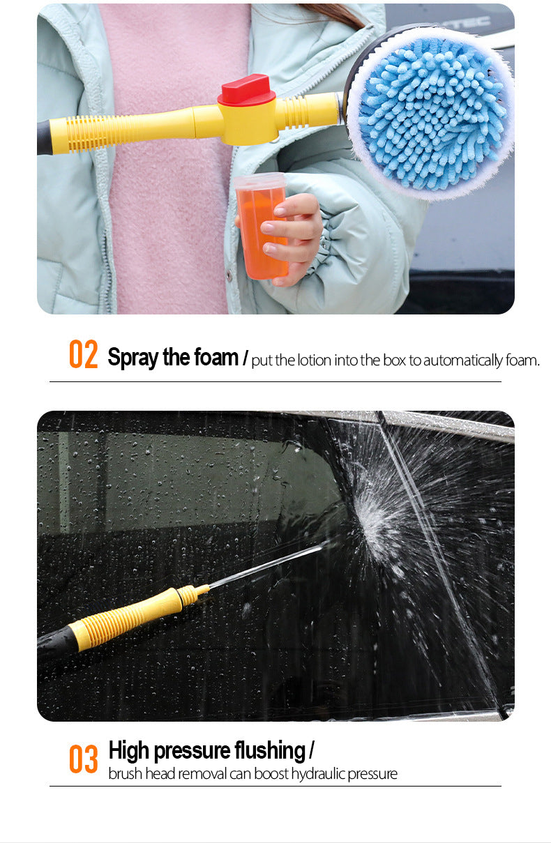 Long Handle Car Washing Brush with Soap Dispenser
