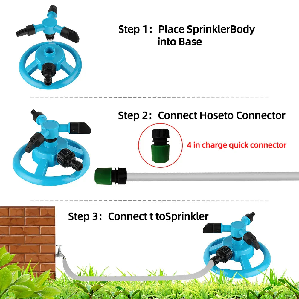 Efficient 360° Rotating Garden Sprinkler System