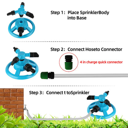 Efficient 360° Rotating Garden Sprinkler System