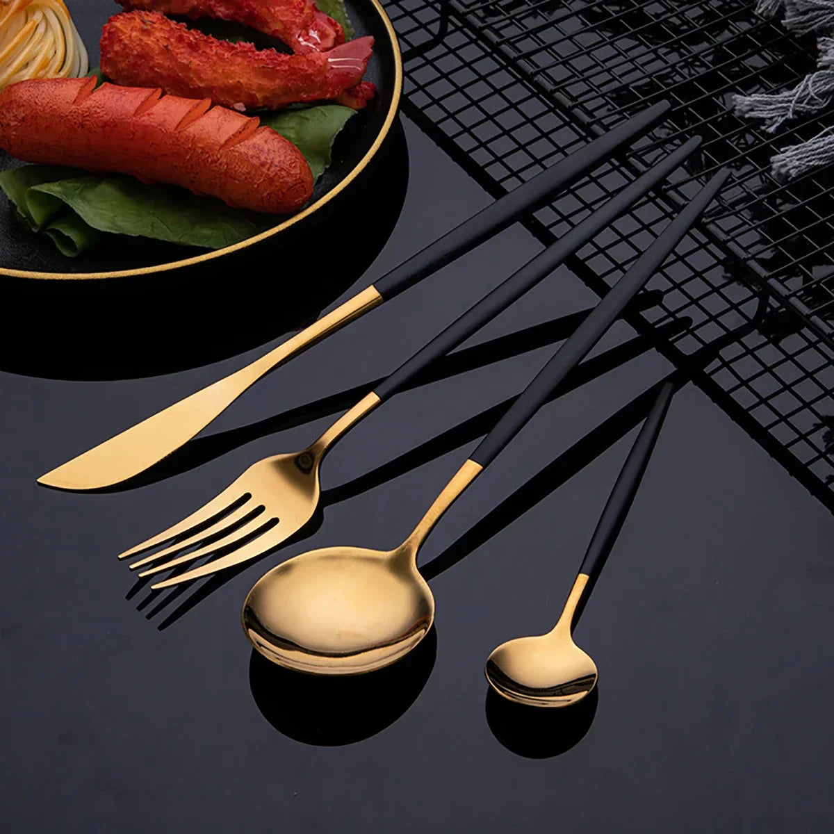 Elegant Premium 24K Gold Flatware Set - Fesara
