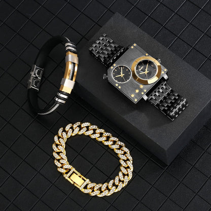 Classy Quartz Square Watch Box Set