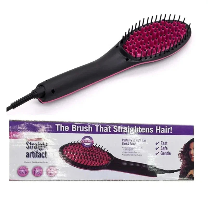 Fast Hair Straightening Brush with Heat