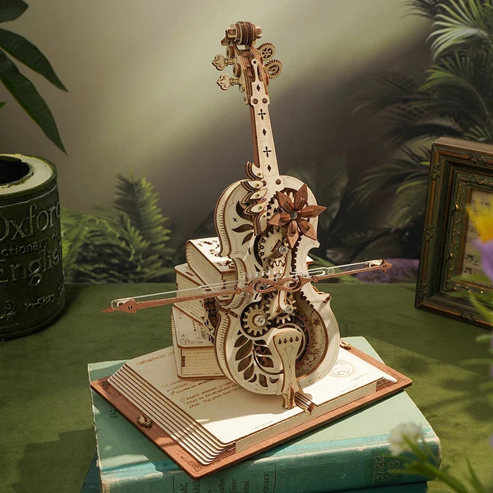 Unique Wooden Cello 3D Puzzle Box