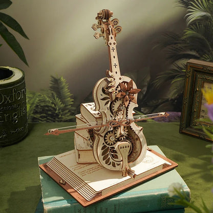 Unique Wooden Cello 3D Puzzle Box