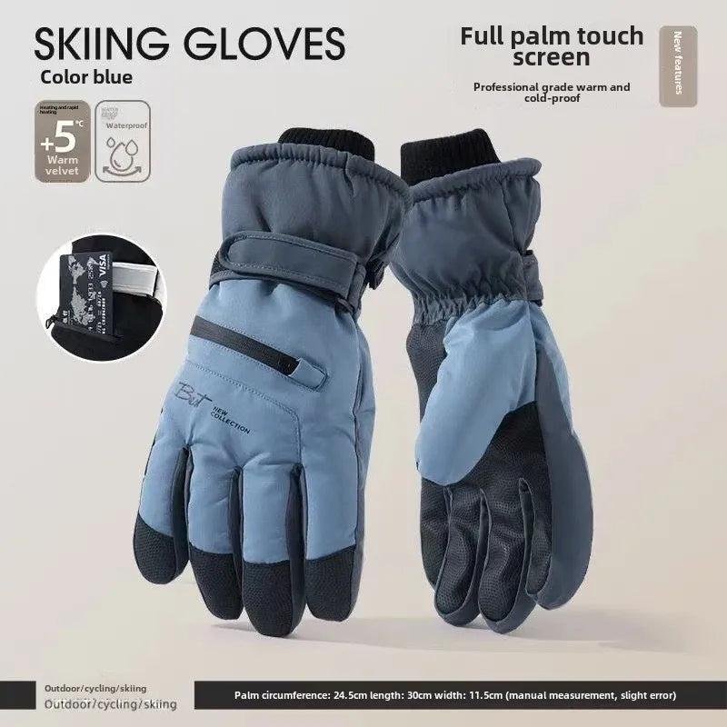 Warm Waterproof Ski Gloves with Touchscreen Fingers