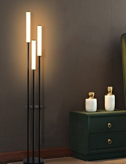 Modern LED Floor Light with Storage Shelf