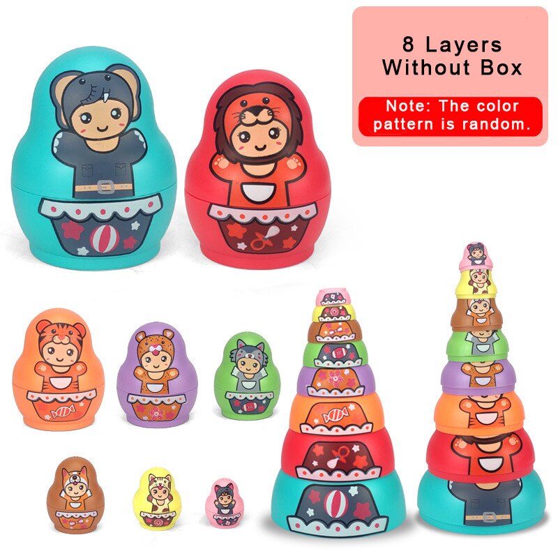 Fun Colorful Wooden Russian Nesting Dolls