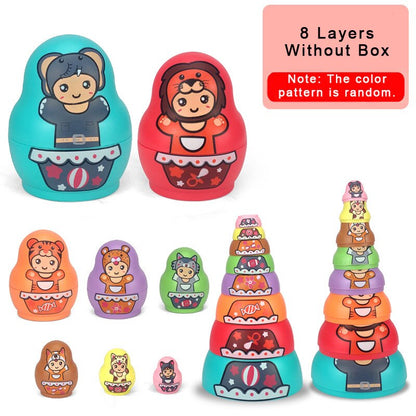 Fun Colorful Wooden Russian Nesting Dolls