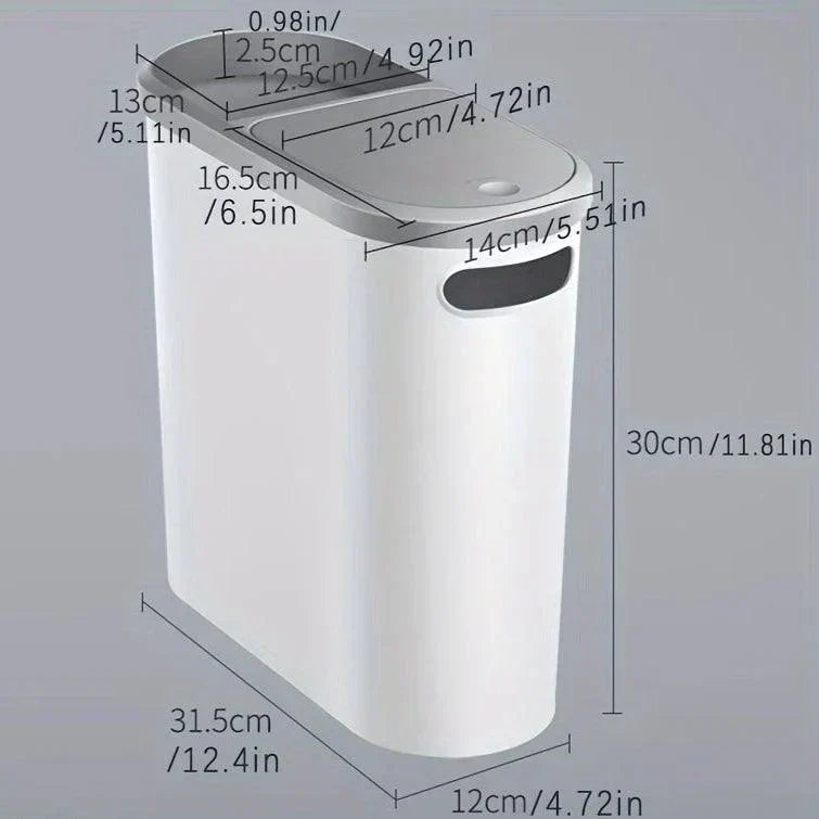 Big 10L Bathroom Trash Can Compact Design
