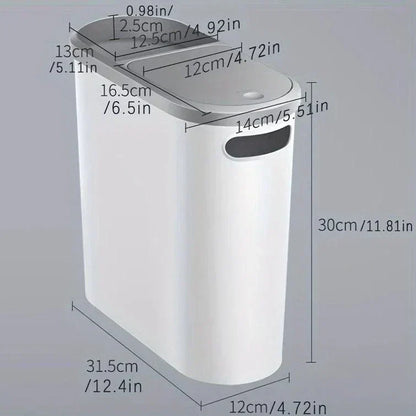 Big 10L Bathroom Trash Can Compact Design