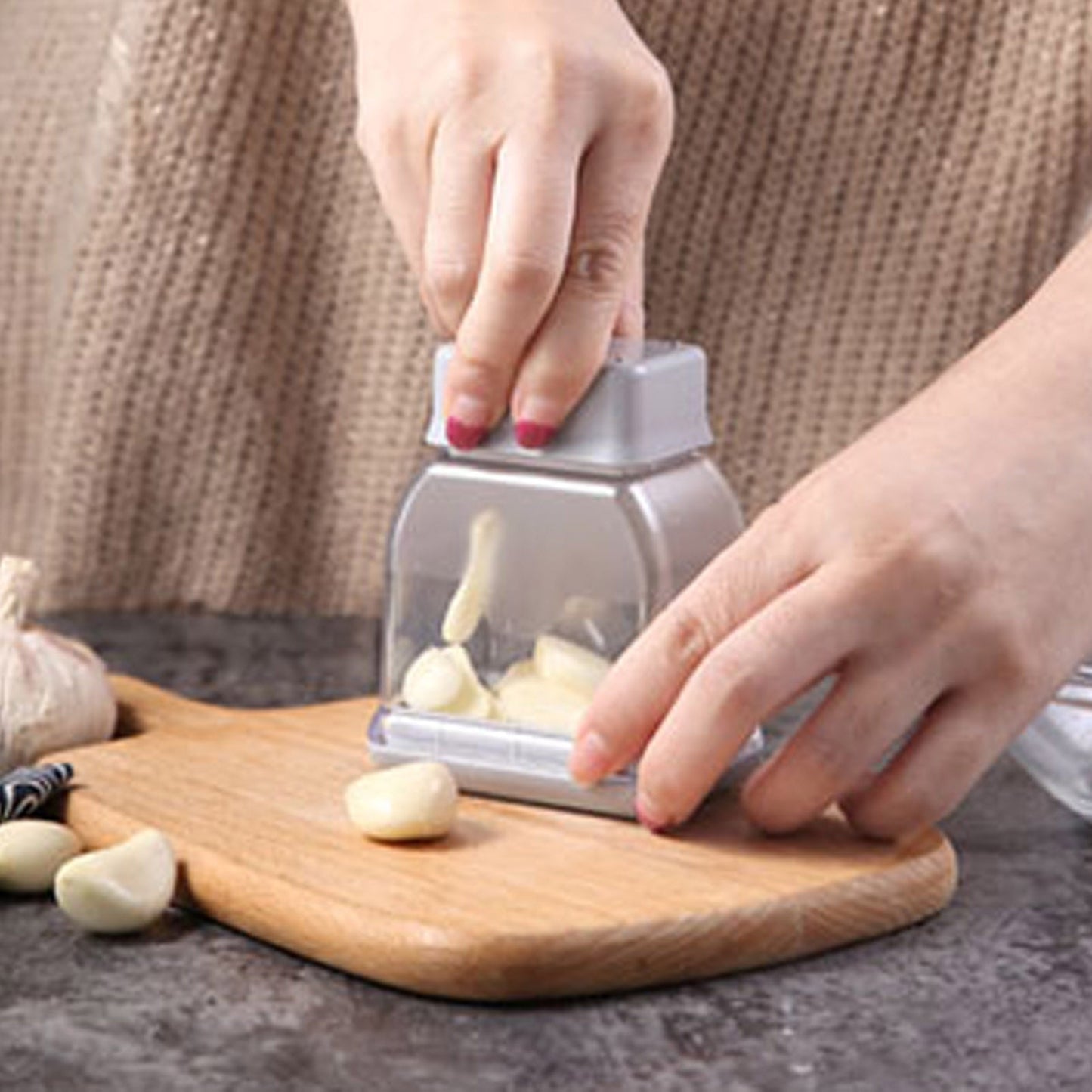 Easy Garlic Press Slicer Stainless Steel - Fesara