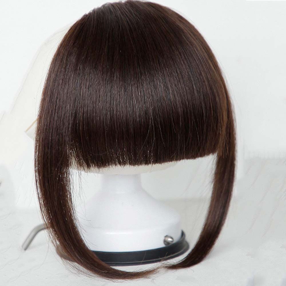 Easy Clip On Realistic Fake Hair Fringe Bangs