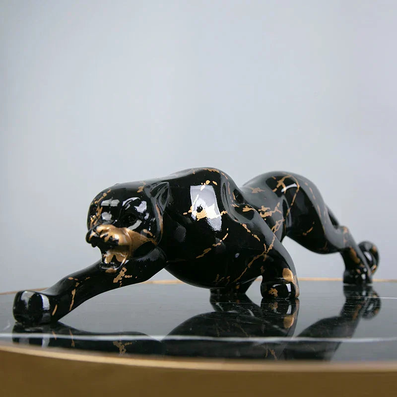 Exquisite Jaguar Figurine Decor Statue