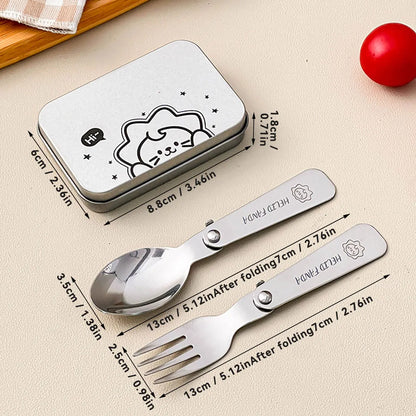 Portable Camping Utensil Set Stainless Steel 3 Piece - Fesara