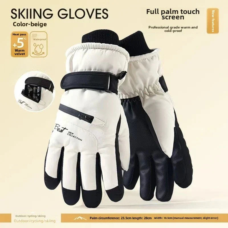 Warm Waterproof Ski Gloves with Touchscreen Fingers