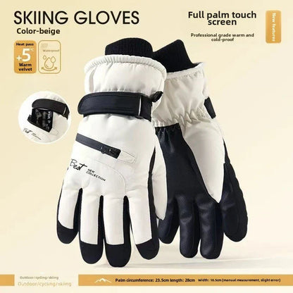 Warm Waterproof Ski Gloves with Touchscreen Fingers
