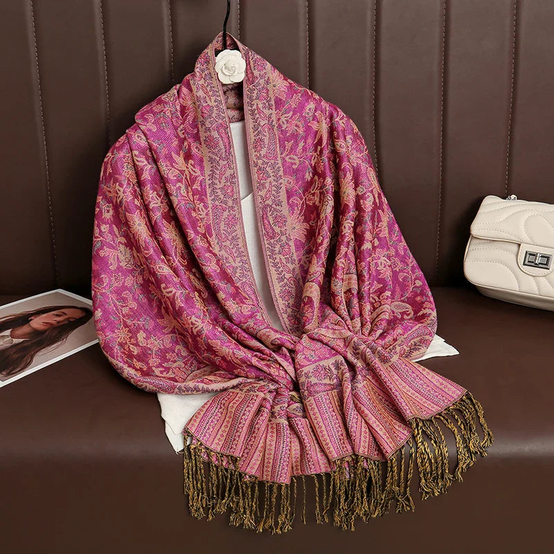 Soft Women's Cashmere Scarf Luxury Warm Print