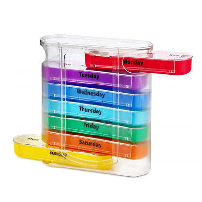 Daily Pill Box Organizer 7 Day Portable Case - Fesara