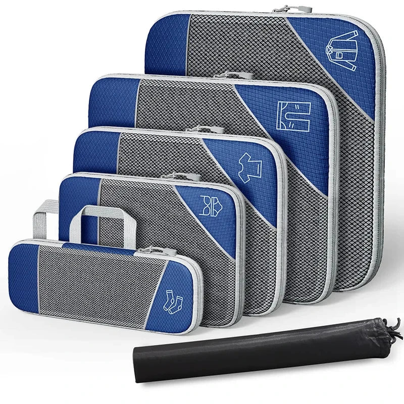 Compact Travel Packing Cubes Set Waterproof Bags