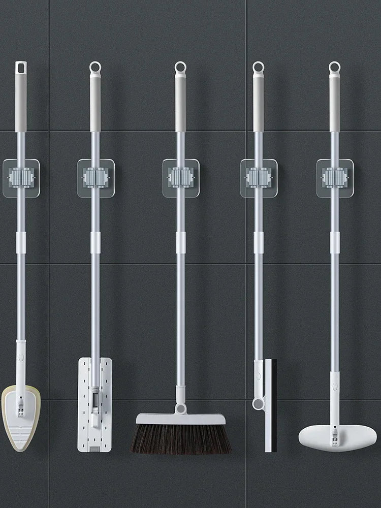 Easy Install Adhesive Wall Mop Holder Set of 4