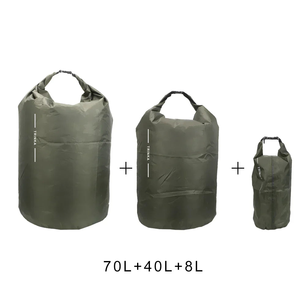 Waterproof Dry Sack Bags 8L 40L 70L Lightweight Outdoor