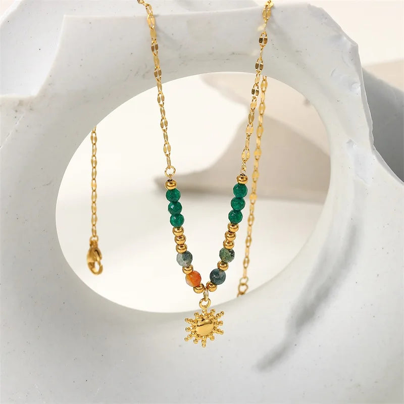 Delicate Bohemian Style Sun Necklace