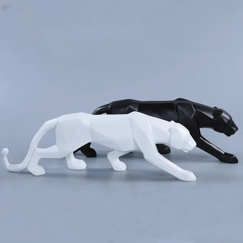 Unique Resin Leopard Figurine Decor Statue