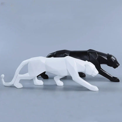 Unique Resin Leopard Figurine Decor Statue