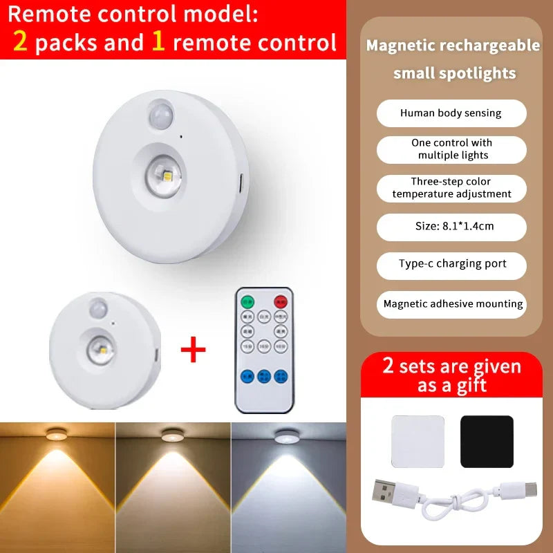 Motion Activated LED Night Light, Dimmable Battery Lamp